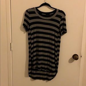 Long black and grey cotton shirt